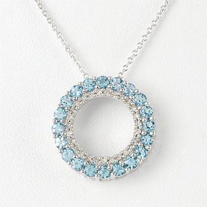 14k 1.14 Cttw. Diamond & Topaz Pendant