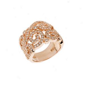 14k 1.20 Cttw. Diamond Scroll Ring