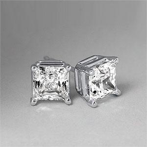 14k 1.25 Cttw. Prinvess-cut I-j I2 Diamond Studs