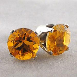 14k 1.30 Cttw. Citrine Stud Earrings