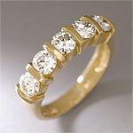 14k 1.45 Cttw. Moissanite 5 Stone Bar Band Ring