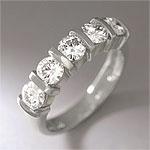 14k 1.45 Cttw. Moissanite 5 Stone Bar Band Ring