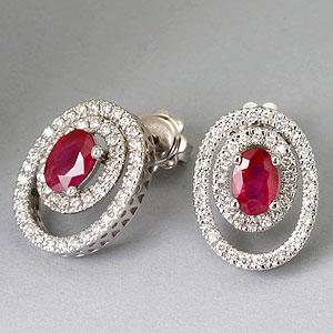 14k 1.50 Cttw. Ruby & 0.75 Cttw. Diamond Earrings