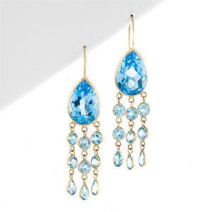 14k 15.00 Cttw. Blue Topaz  Earrings