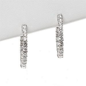 14k 2.0 Cttw. Diamond Hoop Earrings