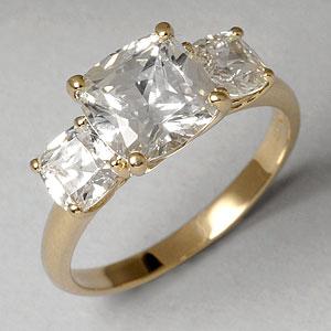 14k 3 -stone 3.0 Cttw. Simulated Diamnod Ring