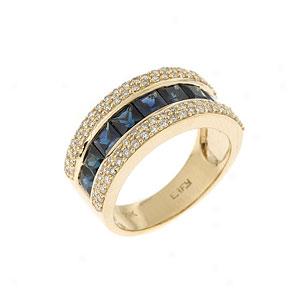 14k 3.10 Cttw. Diamond & Sapphire Ring