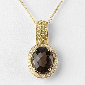 14k 3.19 Cttw. Diamond & Gemstone Pendant