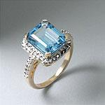 14k 6.50 Cttw. Blue Topaz & Diamond Fashion Ring