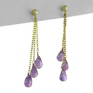 14k 7.40 Cttw. Amethyst Earrings