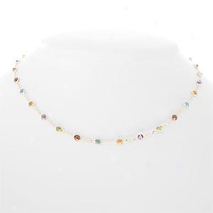 14k 7.50 Cttw. Gemstone Necklace