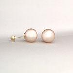 14k 8mm-8.5mm Cultured Pink Akoya Pearl Earrjngs