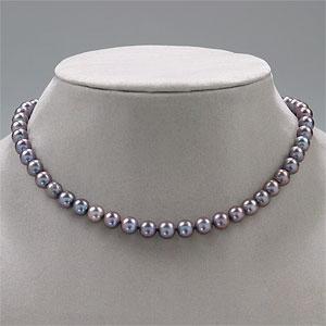 14k 8mm-9mm Freshwater Black Pearl Necklace