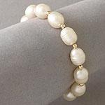 14k 9 - 10mm Cultured Freshwater Pearl Bracelet