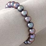 14k 9 - 10mm Freshwater Black Pearl Bracelet