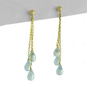 14k 9.40 Cttw. Topaz Earrings