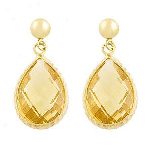 14k 9.50 Cttw. Citrine Drop Earrings