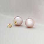 14k 9mm-9.5mm Cultured Pink Akoya Pearl Earrings