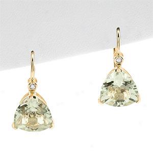 14k Amethywt & Diamond Earrings