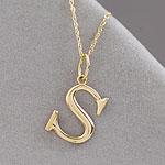 14k Block Letter Style Initial Pendant