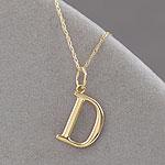 14k Block Letter Denominate Initial Pendant