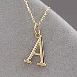 14k Block Letter Style Initial Pendant