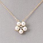 14k Cultured Akoya Pearl & Brilliant Cluster Pendant