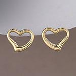 14k Fluid Heart Knob Earrings