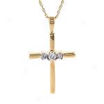 14k Gold 0.25 Cttw. Diamond Pendant With Chain