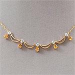 14k Gold 0.40 Cttw. Citrine & Diamond Necklace