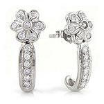 14k Gold 0.50 Cttw. Diamond Floeer J-hoop Earrings