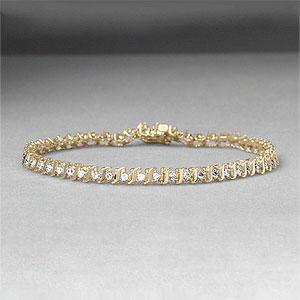 14k Gold 1.00 Cttw. Diamond S-link Tennis Bracelet