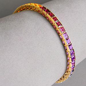 14k Gold 19.45 Cttw. Multi-gemstone Bracelet