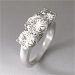 14k Gold 3.37 Cttw. Moissanite 3 Rock Tulip Ring