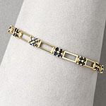 14k Gold 3.70 Cttw. Sapphire Double Row Bracelet