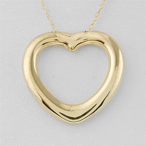14k Gold Open Heart Pendant
