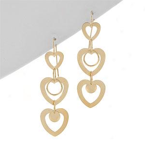 14k Heart Hook Earring