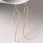 14k Italian Gold Elongated Swirl Eartings