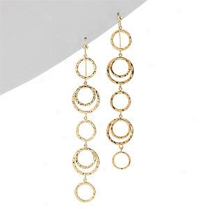 14k Polished Circle Drop Earring