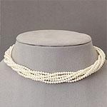 14k Twisted 6-dtrand Cultured Pearl Necklace