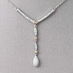 14k Two Tone Gold  0.40 Cttw Diamond Y Necklace