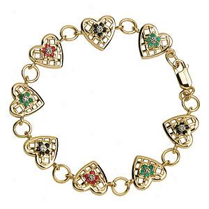 14k Silver-gilt 0.60 Cttw. Gemstone & Diamond Bracelet