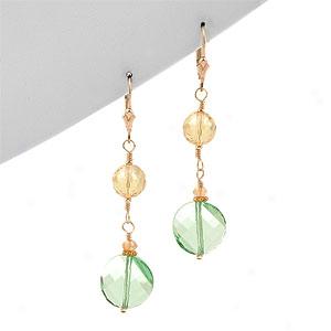 14k Vermeil Crystal Earrings