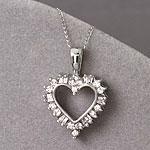 14k White Gold 0.25 Cttw. Diamond Heart Pendant