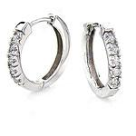 14k Wjite Gold 0.25 Cttw. Diamond Hoop Earribgs