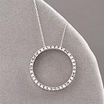 14k White Gold 0.50 Cttw. Diamond Circle Pendant