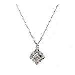 14k White Gold 0.50 Cttw. Diamond Pendant