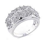 14k White Gold 0.81 Cttw. Diamond Lattice Ring