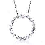 14k White Gold 1 Cttw. Diamond Circle Pendant