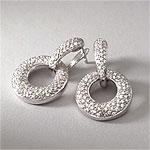 14k White Gold 1.0 Cttw. Diamond Circle Earrings